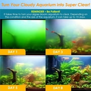 Aquarium Filter U-V Light 5 in 1 Fish Tank Filter, Tawatiler 170 GPH Green Water Cleaning Filter Pump with Timer, Dual Mode (Aeration/Rainfall) for 40-170 Gallon Aquariums (8W U-V+6W Pump)