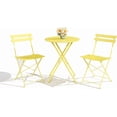 thumbnail image 1 of 3Pcs Folding Bistro Set, Foldable Patio Furniture Set with Premium Frame, Outdoor Bistro Table and Chairs Set of 2 for Patio, Garden and Balcony, Yellow, 1 of 9