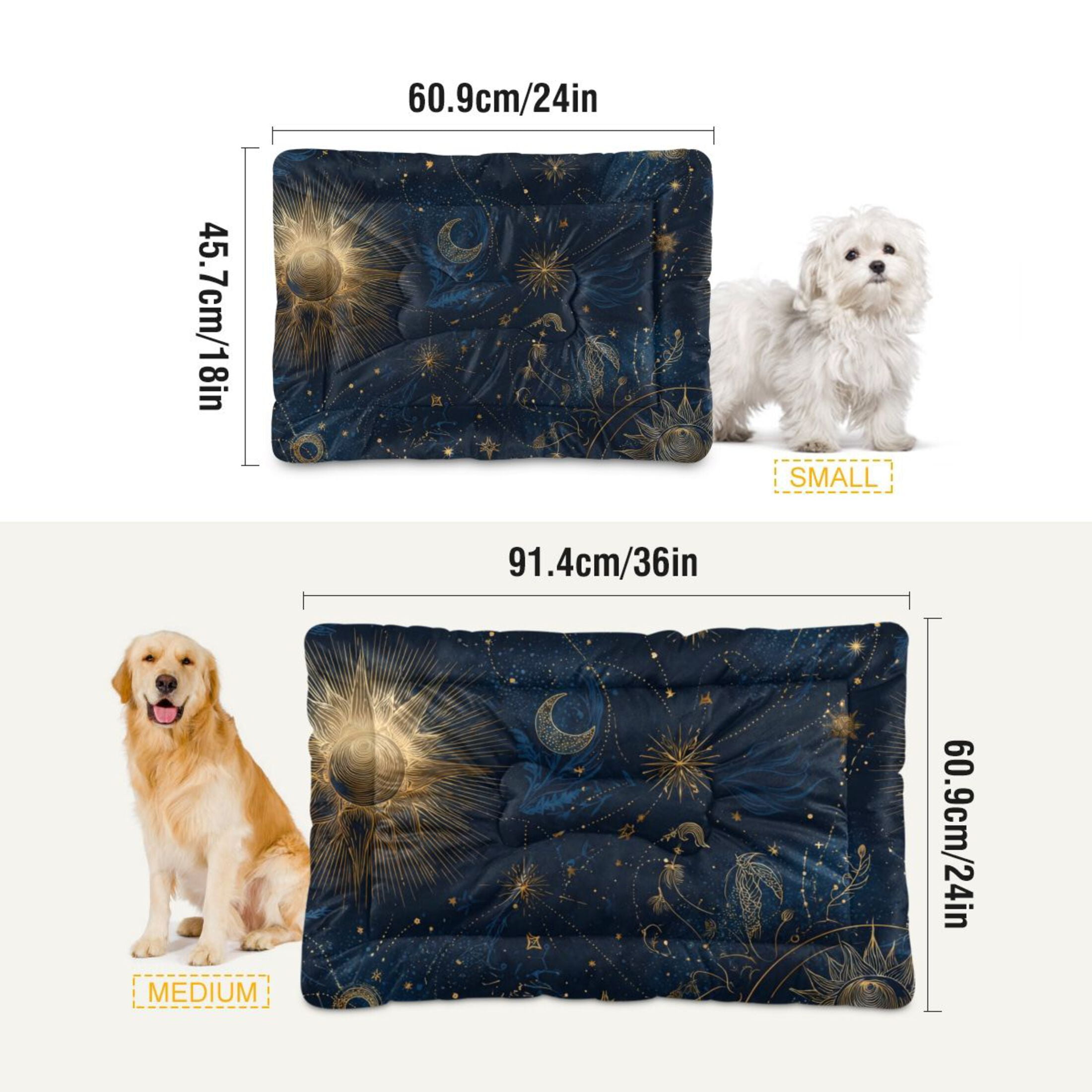 Cozy Mat Pet Bed Indoor Outdoor Warm Soft For Cat Dog Puppy(S/M) Celestial Pattern