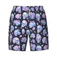 thumbnail image 4 of Lsque Mens Swim Trunks Blue Skull Flower Pattern - Bathing Suit Compression Liner - Beach Swim Shorts Swimwear - (S-3XL) - Stretch Quick Dry -X-Large, 4 of 9