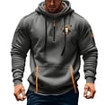thumbnail image 3 of Jinhomg Men's Tactical Cargo Hoodie Big and Tall Comfy Quarter Zip Sweatshirts Casual Loose Multi-Pocket Athletic Hooded Pullover Holiday Saving Dark Gray S, 3 of 5
