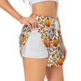 thumbnail image 3 of Lsque Autumn Pumpkin Blossoms Printed Women's Running Shorts with Liner Pockets,Elastic Quick Dry Workout Athletic Gym Yoga Shorts,Womens High Waist Shorts-Small, 3 of 9