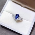 thumbnail image 5 of Gorgeous Pear Cut Cubic Zircon 925 Silver Ring Anniversary Jewelry Sz 6-10, 5 of 7