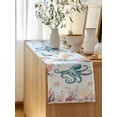 thumbnail image 5 of Table Runner 72 Inches Long for Kitchen Dining, Octopus Coastal Dresser Scarf Farmhouse, Dining Table Decorations for Wedding/Parties, Summer Beach Ocean Shell Jellyfish Starfish 14 x 72 In, 5 of 8