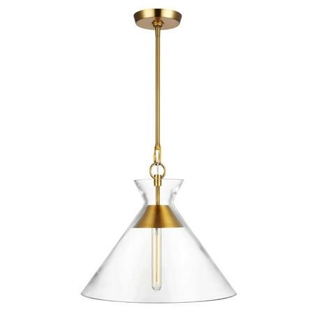 Generation Lighting CP1031BBS Atlantic from Chapman & Myers-One Light Pendant-18 Inches Wide by 17.63 Inches Tall Burnished Brass Finish with Clear Glass