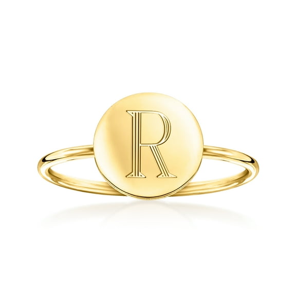 Ross-Simons Italian 10kt Yellow Gold Monogram Disc Ring, Women's, Adult