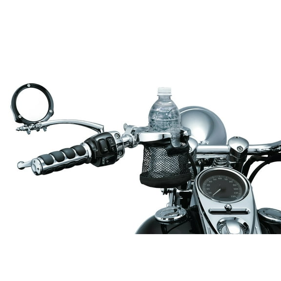 Mesh Basket Drink Holder for 1" Bars, Chrome & Black