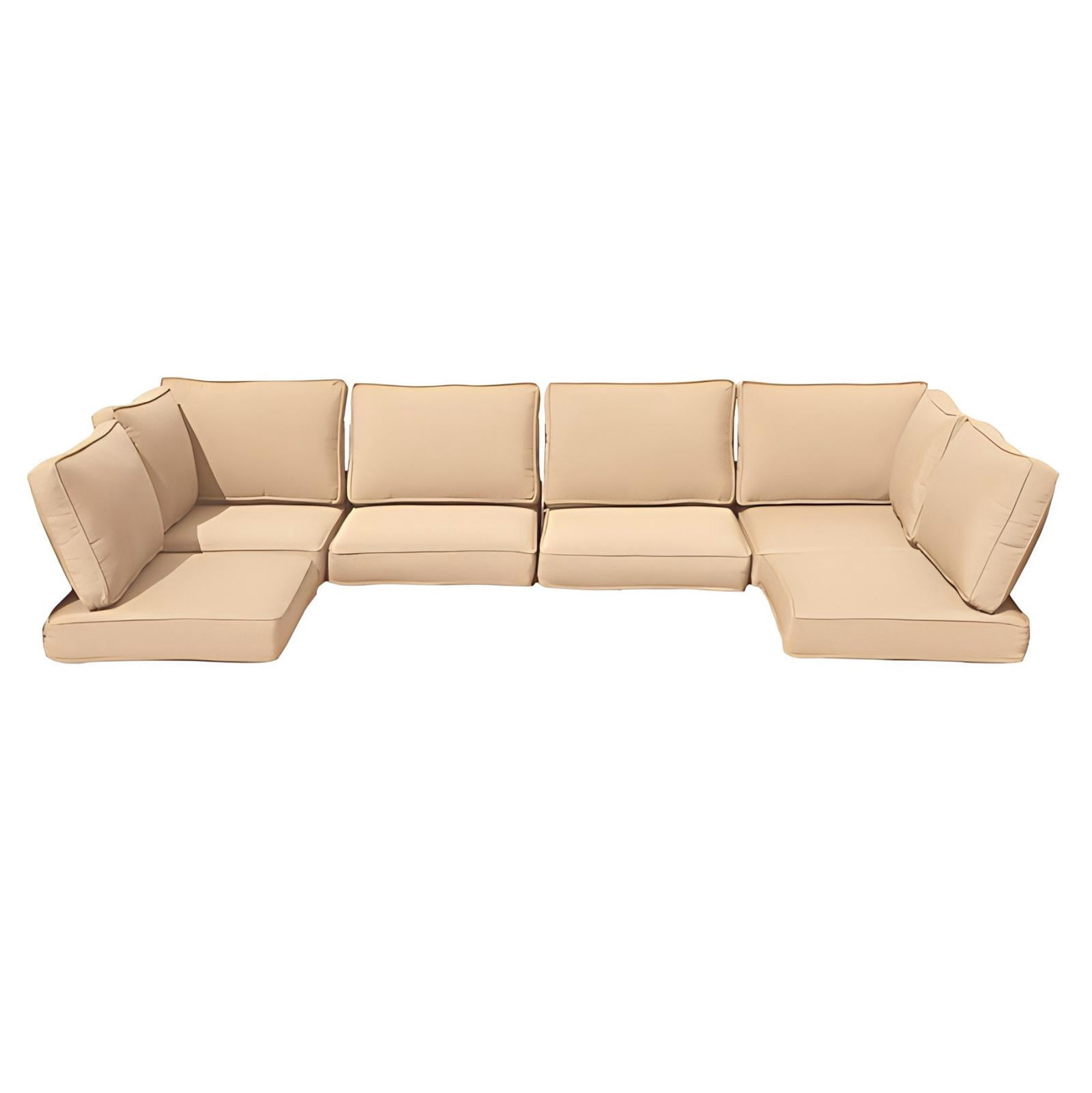 FKS LIFE Outdoor Replacement Cushions for Patio Furniture, Water-Resistant Sofa Cushion for 6-Seat Rattan Wicker Sectional Patio Conversation Sets, 14-Piece Cushions Set for Outdoor