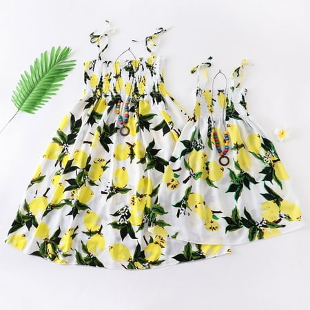 

Dadaria Matching Christmas Pajamas Mommy And Me Clothes Rainbow Sling Dress Boho Beach Mother Daughter Dresses Family Look Contains Necklace Gift Yellow Kids 7-8 Years
