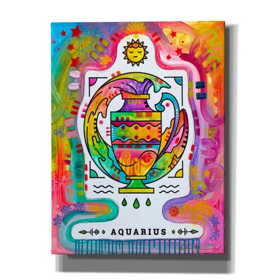 Epic Graffiti 'Aquarius' by Dean Russo, Canvas Wall Art, 12"x16"