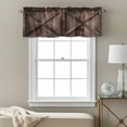 thumbnail image 3 of Farmhouse Valance Curtain for Windows Brown Country Style Barn Door Distressed Wood Grain Rod Pocket Curtain Valances Short Window Treatments Panels for Kitchen Bathroom Laundry Basement 54 x 18 Inch, 3 of 9