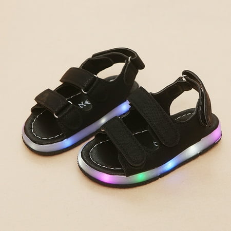 

LoyisViDion Toddler Shoes Clearance Toddler Kids Sport Summer Shoes Boys Girls Baby Sandals Led Luminous Shoes Sneakers Black 2-2.5Years