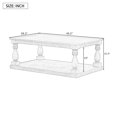 thumbnail image 3 of Oufan 43.5” Rectangular Coffee Table with Storage Shelf, Farmhouse Wood Center Table for Living Room, Modern 2-Tier Tea Table with Open Shelf, Gray, 3 of 6