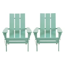 Gurekam Outdoor Acacia Wood Foldable Adirondack Chairs, Set of 2, Light Mint
