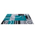 thumbnail image 1 of Washable Area Rug 9x12ft – Soft Non-Slip Low Pile Carpet with Modern Geometric Design, Turquoise – Stain-Resistant Rug for Living Room, Bedroom and Dining Room, 1 of 7