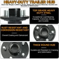 thumbnail image 6 of Trailer Idler Hub Kits for 3500 lbs Trailer 1-1/16" to 1-3/8" Axle, 5 Lug Trailer Hub with L44649 L68149 Bearing Kit, 6 of 7
