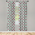 thumbnail image 2 of Ambesonne Fruit 4-Panel Curtains, Pop Art Watermelon Slices, 56"x84", Almond Green Dark Coral, 2 of 4
