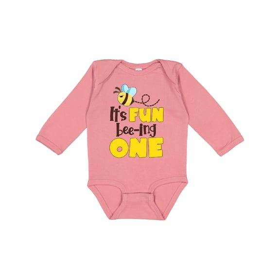 Inktastic It's Fun Bee-ing One Cute Bee First Birthday Boys or Girls Long Sleeve Baby Bodysuit