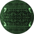 thumbnail image 1 of Ahgly Company Indoor Round Persian Emerald Green Traditional Area Rugs, 8' Round, 1 of 4