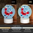 thumbnail image 3 of Daiia Red Funny Crab on Blue Stripe Pattern Acrylic Night Light, LED Touch Light, Bedroom Night Light, Soft Glowing Lamp Perfect Gift for Mother's Day, Birthday, or Christmas, 3 of 9
