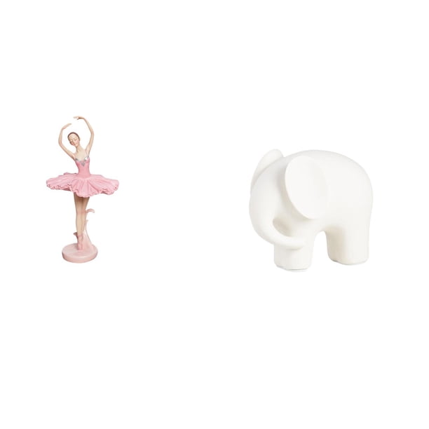 Estatua de la bailarina,Estatua de niña de ballet Escultura de niña de resina Artesanía,Figura de bailarina para decoración de escritorio,Figura de elefante,Estatua de elefante,figura