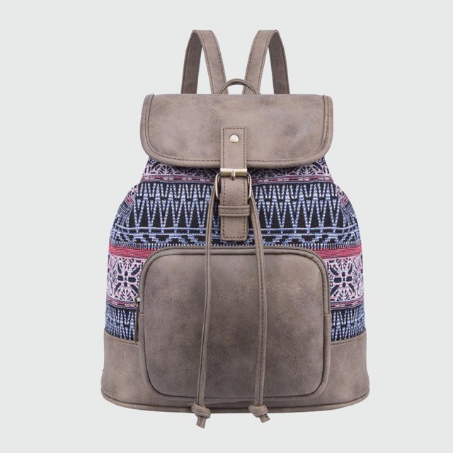 Mochila Vintage de retales para mujer, bolsos escolares grandes para niñas adolescentes, mochila de cuero, bolsa de viaje de lona, XA102H Fivean unisex