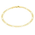 thumbnail image 2 of Nuragold 14K Real Yellow Gold Solid Figaro Link Chain Bracelet 7"-9" (2.25mm-9.5mm) Italian Jewelry for Men & Women, 2 of 23