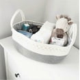 thumbnail image 3 of Organizador de pañales, cesta organizadora de cuerda estilo bohemio, organizador portátil para niños y niñas, organizador portátil para cambiador/coche, blanco lechoso, 3 of 5