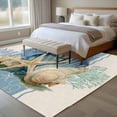 thumbnail image 5 of Area Rug 72×108in, Underwater Starfish Shell Conch Floor Carpet Living Room Rug, Ocean Coral Beige Linen Non-Slip Welcome Mat Indoor Rugs for Bedroom Dining Room, 5 of 9