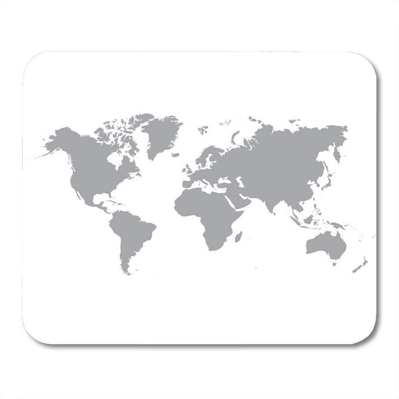 POGLIP Blanc Gris Similaire Carte du Monde Monochrome Rapports Annuels Carte du Monde Infographies Flat Earth Graphe Tapis de Souris Tapis de Souris 9x10 Pouces