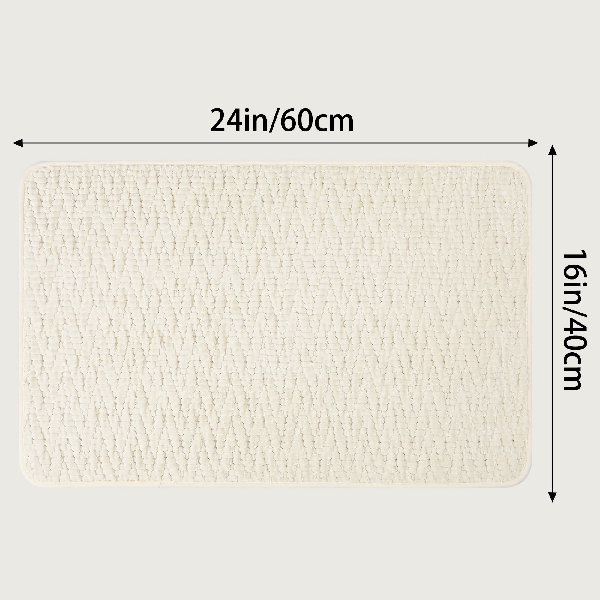 Unique Bargains Rubber Backing Quick Dry Bath Mat Beige 20" x 32"