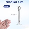 thumbnail image 3 of Uxcell 30-Pack Pasadores de Cotter, M5x30 Sujetadores de Resorte de Acero Inoxidable Pasador de Enganche para Bloqueo de Remolque/Abrazaderas, Clips R [Plateado], 3 of 7