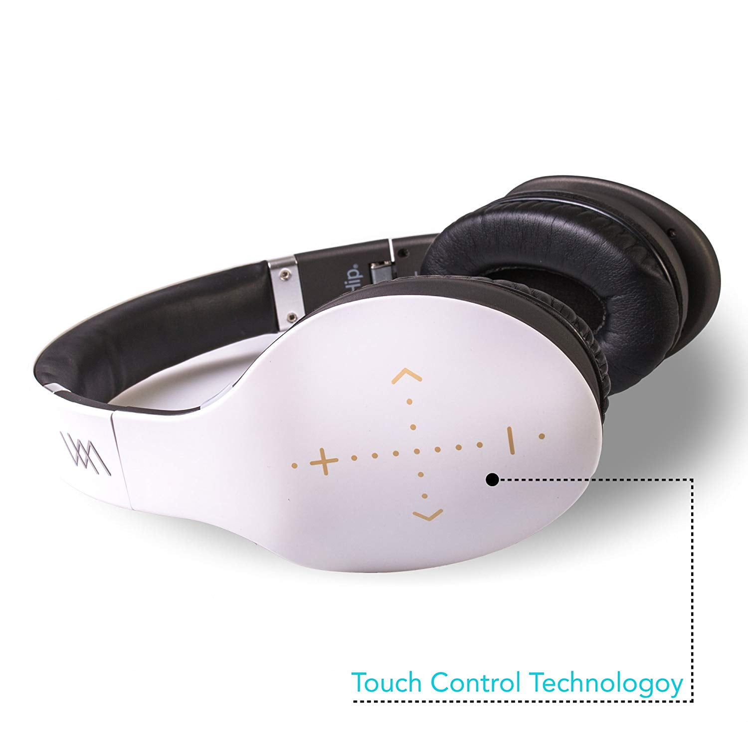iHip Side Swipe Touch Control Wireless Bluetooth Headphones Over Ear Foldable, Soft Memory