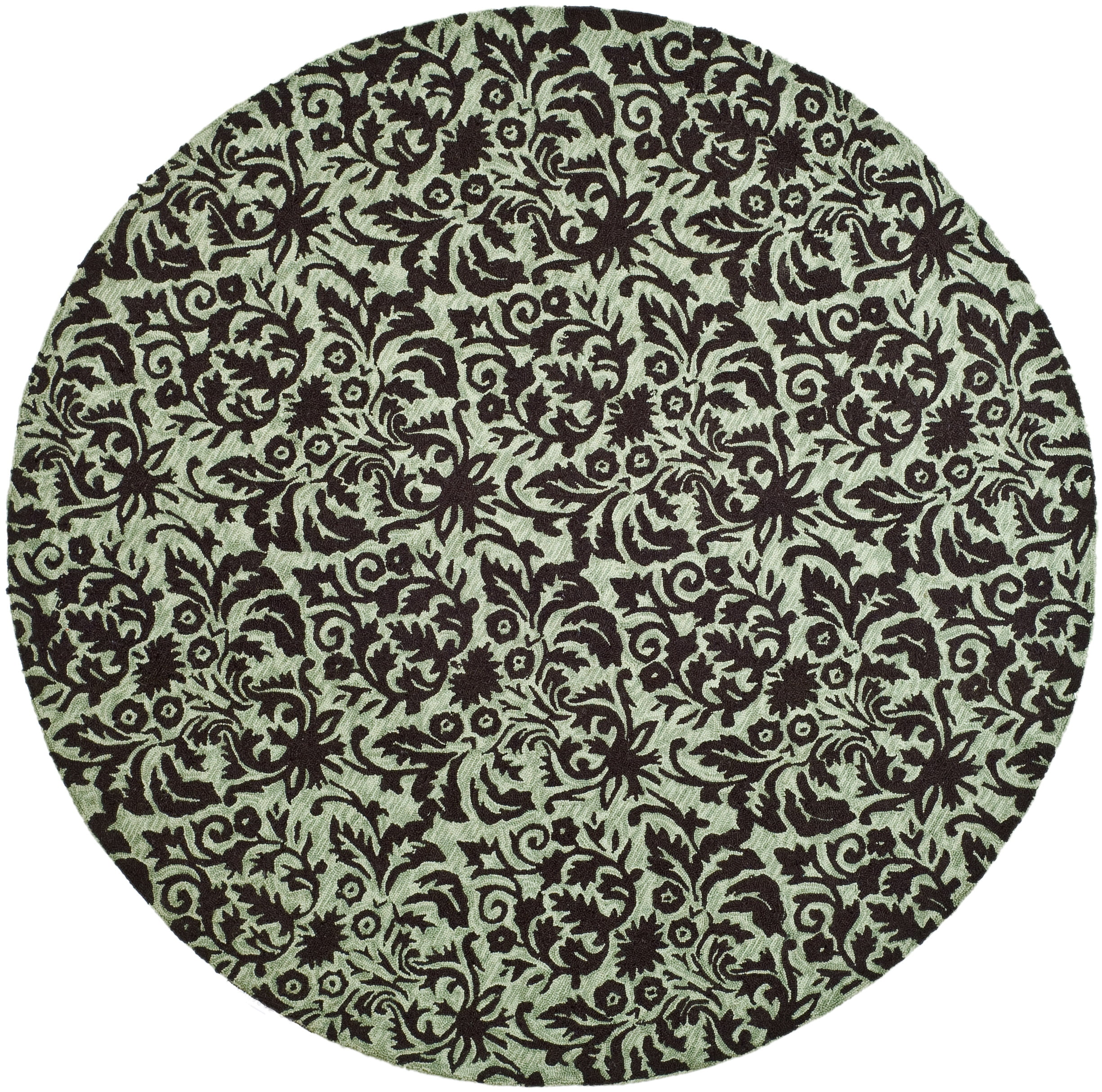 Safavieh Chelsea Jackalyn Geometric Area Rug, Sage/Chocolate, 5'6" x 5'6" Round