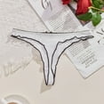 thumbnail image 4 of MuZeFu Thongs for Women No Boundaries Women's Solid Color Bow Comfortable Seamless Breathable Thong Vertical Pattern Edging Underwear, 4 of 4
