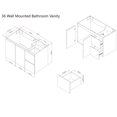 thumbnail image 6 of JPND 36" Bathroom Vanity with Single Hole Sink Top, Wall Mounted Storage Cabinet Set with Two Soft Close Drawers and Doors, White 36"W x 19"D x 24"H, 6 of 9