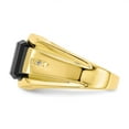 thumbnail image 4 of 10K Yellow Gold Ring Band Men's Diamond Round Onyx Black, Size 7, 4 of 5