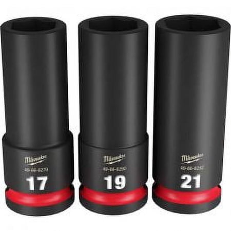 UPC: 0045242598854 | 1 Set  Milwaukee 49-66-7025 Shockwave Impact 1/2  Drive Metric Deep 6Pt Sockets 3Pc