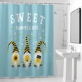 thumbnail image 4 of Cartoon Sweet Gnomes Fabric Shower Curtain Bee Daisy Flower Blue Washable Shower Curtains for Bathroom, Waterproof Bath Curtain with Hooks Home Decor 36x72in, 4 of 8