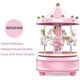 thumbnail image 3 of Carousel music box, pink, 4 horses, Beethoven's Fur Elise, 3 of 5