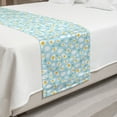 thumbnail image 2 of Breakfast Bed Runner, Morning Eggs Sunny Side up with Fresh Basil Herbs Healthy Omelet, Decorative Accent Bedding Scarf for Hotels Homes and Guestrooms, Queen, Pale Blue Marigold White, by Ambesonne, 2 of 2
