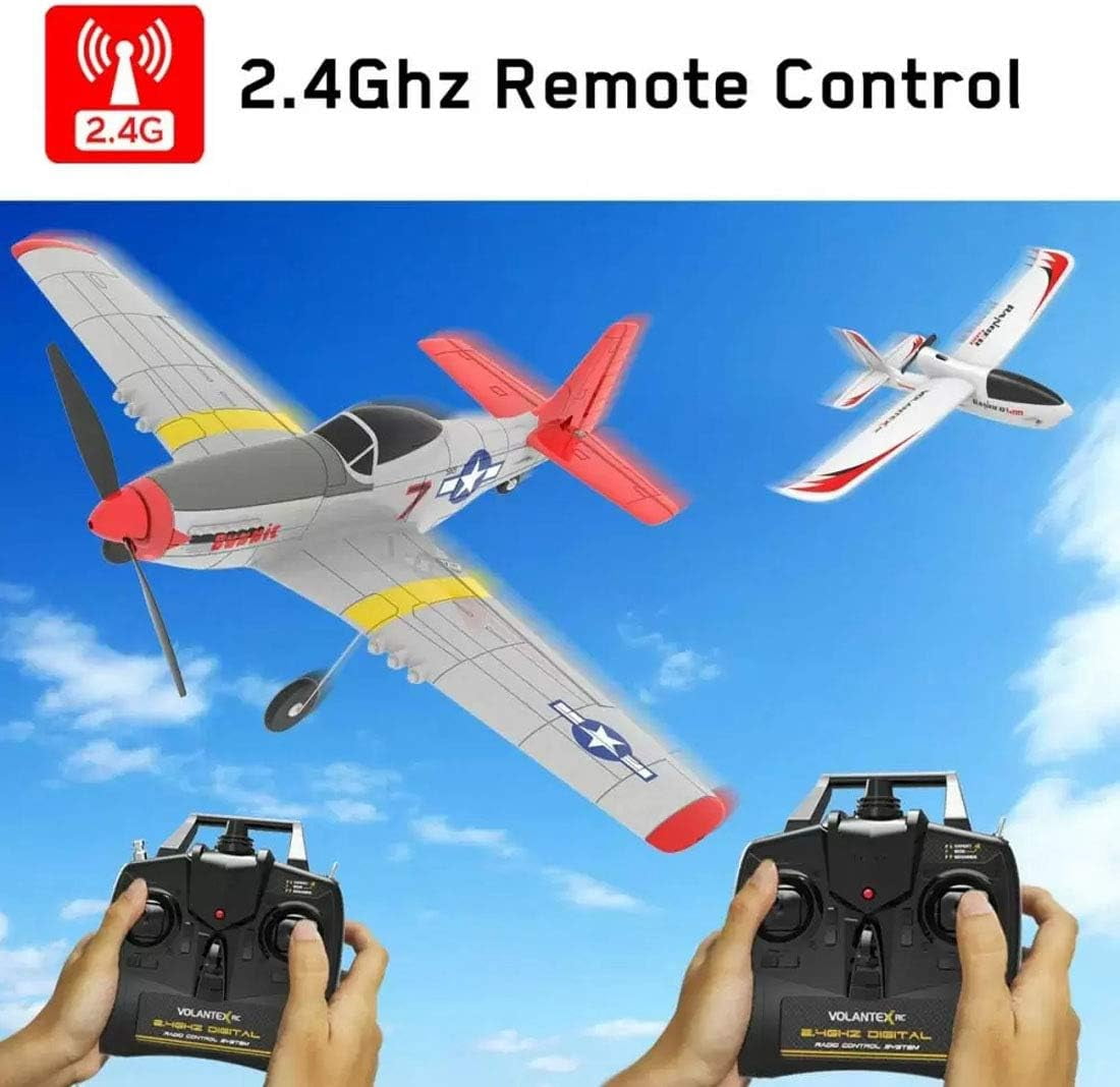 P51D 400 mm Wingspan Glider, 2.4G 4CH RC Aeroplane Fixed Wing Plane with Xpilot Gyroscope System for Beginners - RTF
