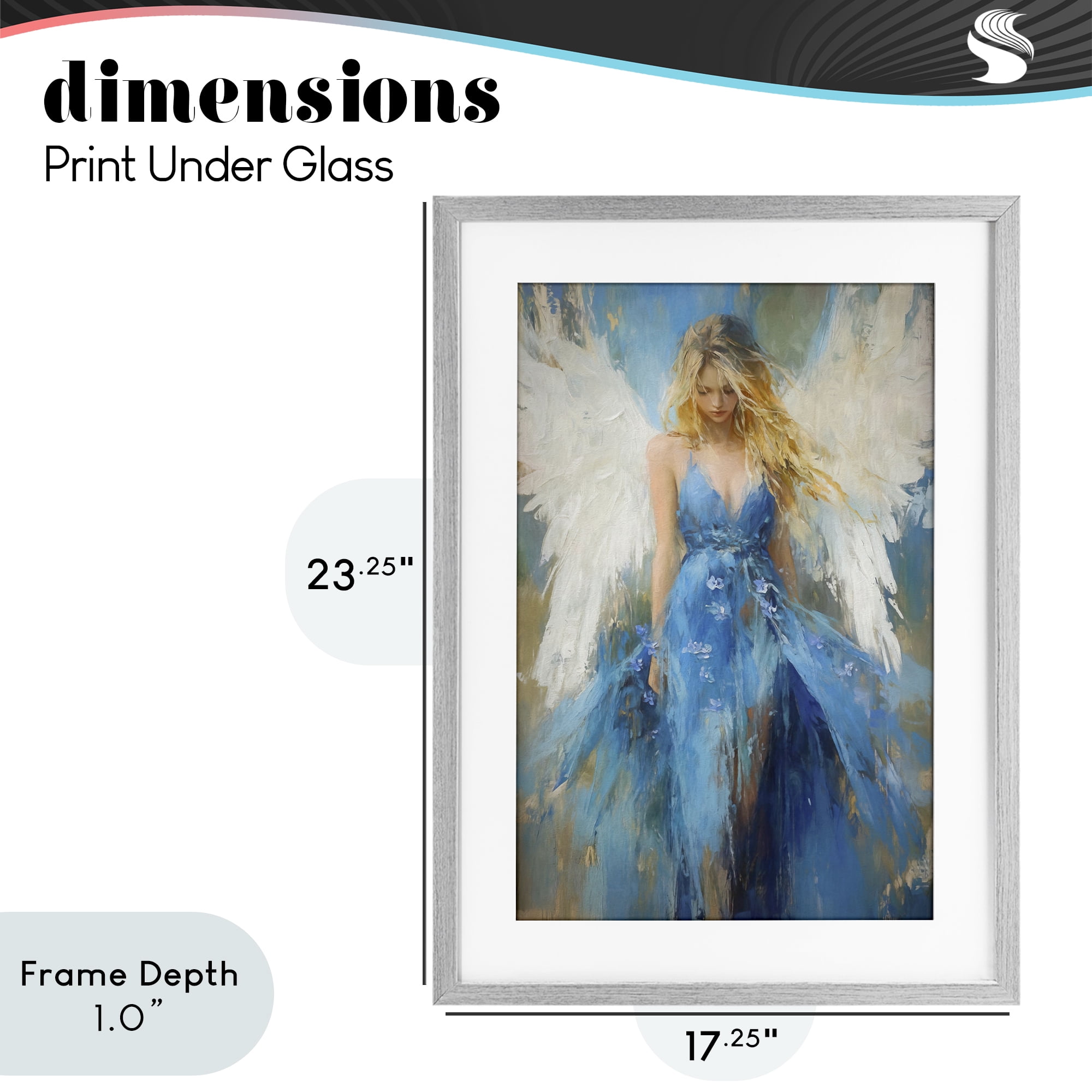 Stupell Industries Blue Flame of Hope Gray Framed Print Under Glass, design by Tina LeCour
