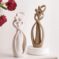 thumbnail image 2 of Couple Sculptures for Home Decor, Hugging Couple Figurines,Modern Couple Sculpture,Modern Romantic Sculptures for Room A,1 * Decorations,Sandstone Color, 2 of 6