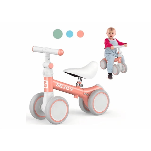Xtellar Bicicleta De Equilibrio Para 6-36 meses Niños/Bebé Aprendizaje Ajustable Pequeños De 4 Ruedas comodidad y ergonomía Color Rosa