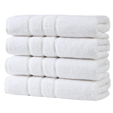 Luxury Turkish Cotton Bath Towels Set 4-Piece – Hotel & Spa-Grade Ultra-Absorbent & Super - Soft Bathroom Towels, 4 x Bath Towels, Durable Cotton Towels – (Best Luxury Bath Towels 2019)