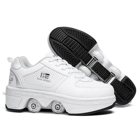 

KOFUBOKE Roller Skate Shoes - Sneakers - Roller Shoes 2-in-1 Suitable for Outdoor Sports Skating Invisible Roller Skates The Best Choice for Building Confidence Style
