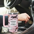 thumbnail image 5 of 30 oz Pink Horse Lover Gift Tumbler with Handle Straw Lid 30oz Pink Horse Themed Water Bottle Double Stainless Steel Insulated Basketball Cup Travel Coffee Mug, 5 of 6