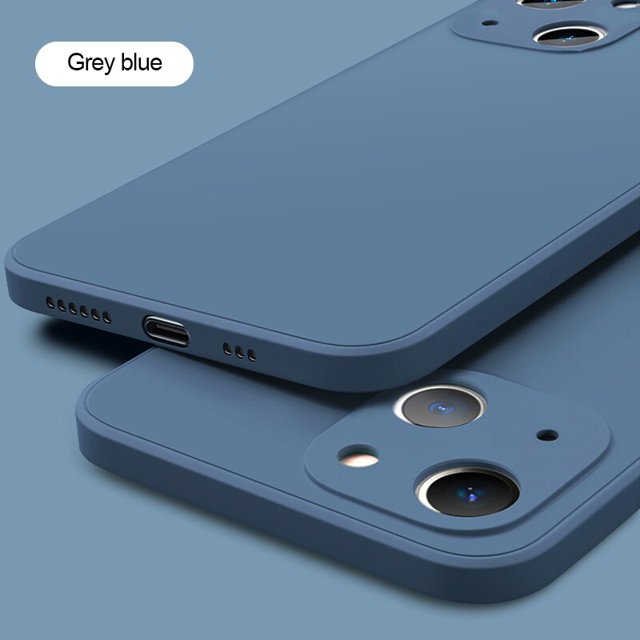 Funda de teléfono de silicona líquida cuadrada oficial para iPhone 11 12 14 13 Pro Max Mini X XS Max XR 7 8 Plus cubierta de protección de lente completa Tan Jianjun unisex