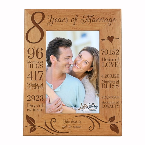 Engraved 8th Anniversary Photo Frame